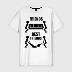 Мужская slim-футболка Best friends