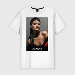 Футболка slim-fit Rihanna: portrait, цвет: белый