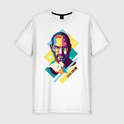 Футболка slim-fit Steve Jobs Art, цвет: белый