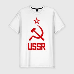 Мужская slim-футболка СССР - великая держава