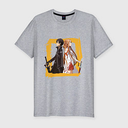 Футболка slim-fit Asuna & Kirito, цвет: меланж