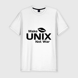 Мужская slim-футболка Make unix, not war