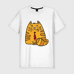 Мужская slim-футболка Котик жених