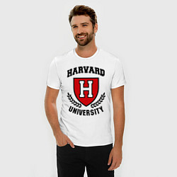 Футболка slim-fit Harvard University, цвет: белый — фото 2
