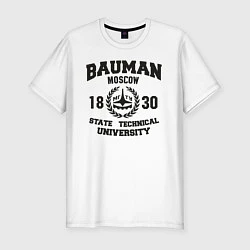 Футболка slim-fit BAUMAN University, цвет: белый