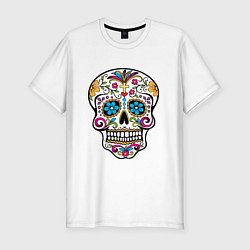 Футболка slim-fit Skull decorated, цвет: белый