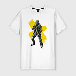 Футболка slim-fit STALKER: Yellow Cross, цвет: белый