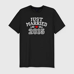 Футболка slim-fit Just Married 2015 Молодожены, цвет: черный