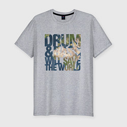 Мужская slim-футболка Drum & Bass: The World