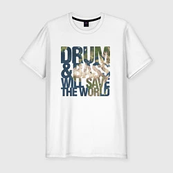 Мужская slim-футболка Drum & Bass: The World