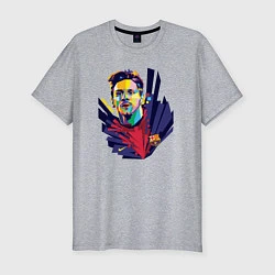 Мужская slim-футболка Messi Art