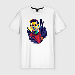 Мужская slim-футболка Messi Art