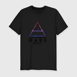 Мужская slim-футболка Thirty seconds to mars cosmos