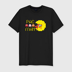 Мужская slim-футболка Pac-Man: Breakfast