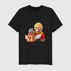 Мужская slim-футболка Super Mario: Builder