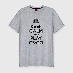 Футболка slim-fit Keep Calm & Play CS:GO, цвет: меланж