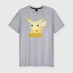 Мужская slim-футболка Pikachu Shadow