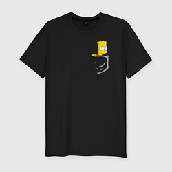 Мужская slim-футболка Карманный Барт