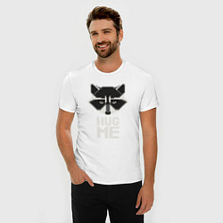 Футболка slim-fit Raccoon: Hug me, цвет: белый — фото 2