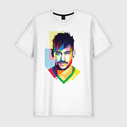 Футболка slim-fit Neymar: fun-art, цвет: белый