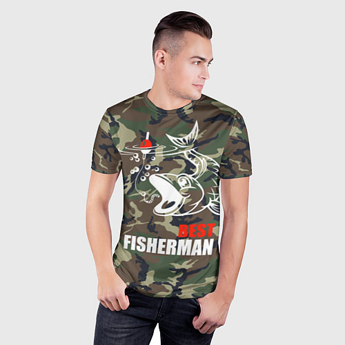 Мужская спорт-футболка Best fisherman / 3D-принт – фото 3