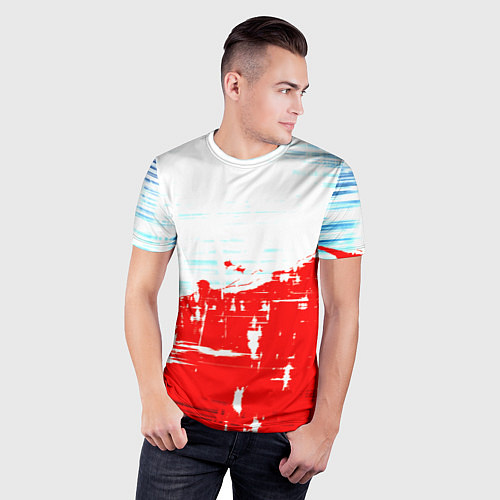 Мужская спорт-футболка Потертая краска / 3D-принт – фото 3
