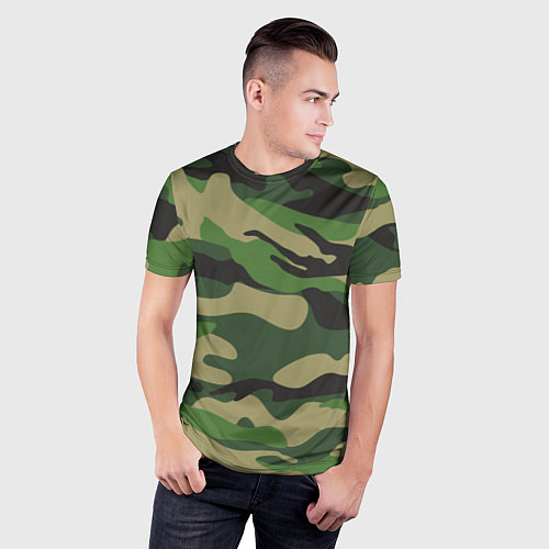 Мужская спорт-футболка Камуфляж: хаки/зеленый / 3D-принт – фото 3