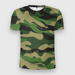 Мужская спорт-футболка Камуфляж: хаки/зеленый