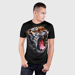 Футболка спортивная мужская Оскал тигра, цвет: 3D-принт — фото 2