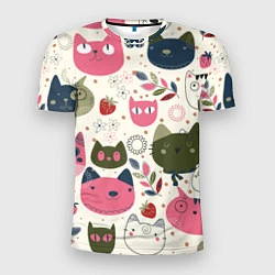 Мужская спорт-футболка Радостные котики