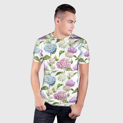 Мужская спорт-футболка Цветы и бабочки 4 / 3D-принт – фото 3