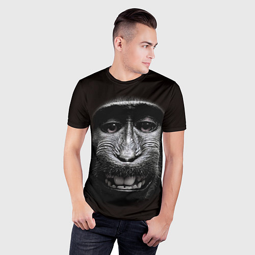 Мужская спорт-футболка Улыбка обезьяны / 3D-принт – фото 3