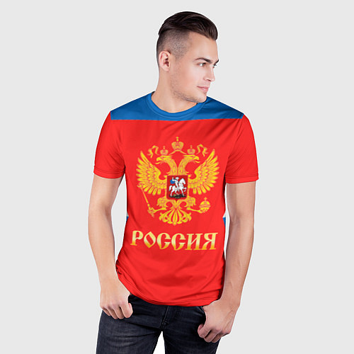 Мужская спорт-футболка Сборная РФ: домашняя форма / 3D-принт – фото 3