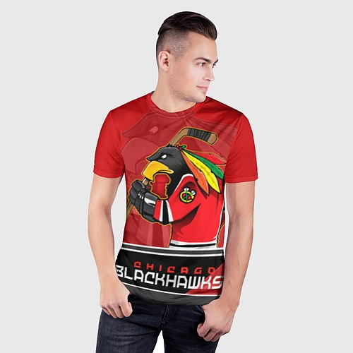 Мужская спорт-футболка Chicago Blackhawks / 3D-принт – фото 3