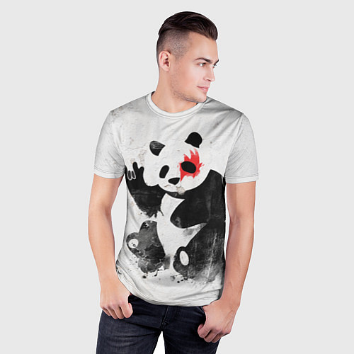 Мужская спорт-футболка Рок-панда / 3D-принт – фото 3