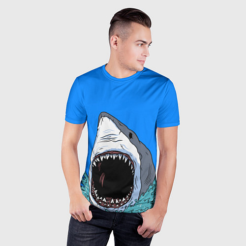 Мужская спорт-футболка Акулий рык / 3D-принт – фото 3