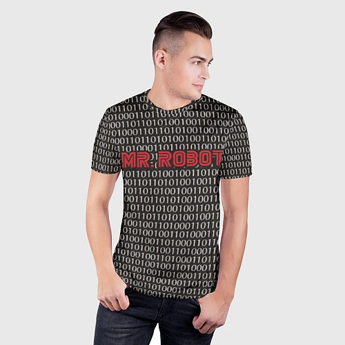 Мужская спорт-футболка Mr. Robot: Binary code / 3D-принт – фото 3