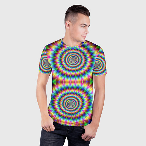 Мужская спорт-футболка Grazy fractal / 3D-принт – фото 3