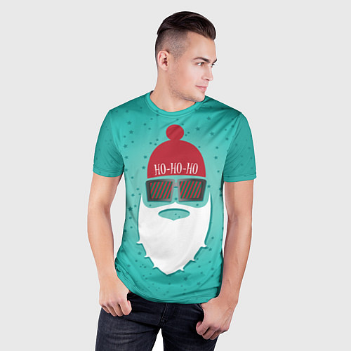 Мужская спорт-футболка Санта хипстер / 3D-принт – фото 3