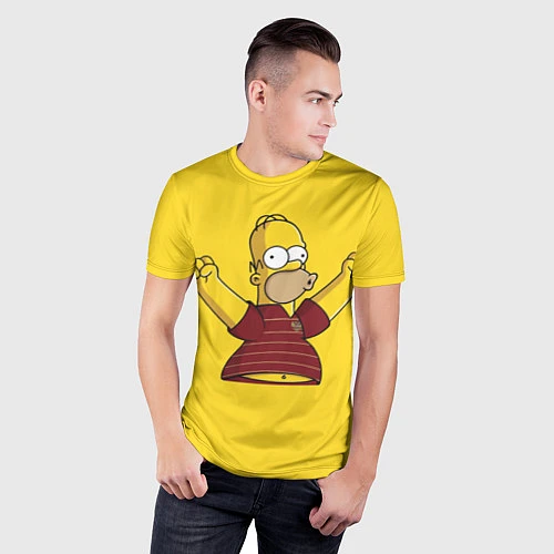 Мужская спорт-футболка Гомер-болельщик / 3D-принт – фото 3