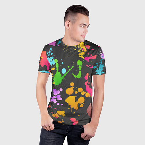 Мужская спорт-футболка Игра красок / 3D-принт – фото 3
