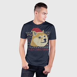 Футболка спортивная мужская Doge Such Christmas, цвет: 3D-принт — фото 2