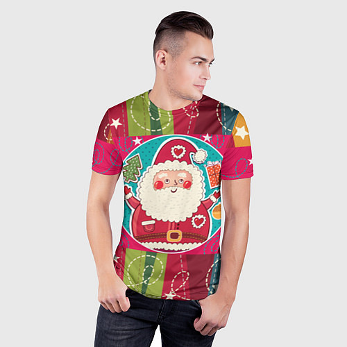 Мужская спорт-футболка Дед мороз / 3D-принт – фото 3