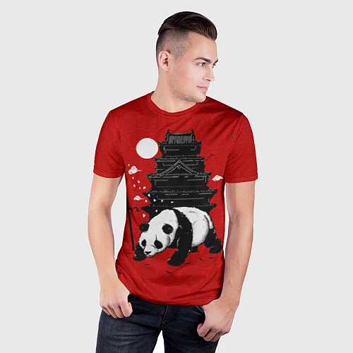 Мужская спорт-футболка Panda Warrior / 3D-принт – фото 3