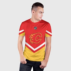 Футболка спортивная мужская NHL: Calgary Flames, цвет: 3D-принт — фото 2