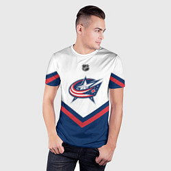 Футболка спортивная мужская NHL: Columbus Blue Jackets, цвет: 3D-принт — фото 2