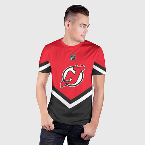 Мужская спорт-футболка NHL: New Jersey Devils / 3D-принт – фото 3