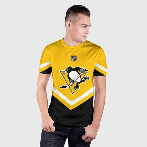 Мужская спорт-футболка NHL: Pittsburgh Penguins / 3D-принт – фото 3
