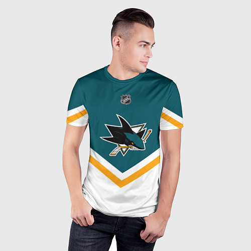 Мужская спорт-футболка NHL: San Jose Sharks / 3D-принт – фото 3