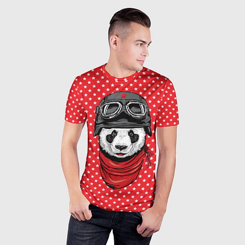 Мужская спорт-футболка Панда пилот / 3D-принт – фото 3